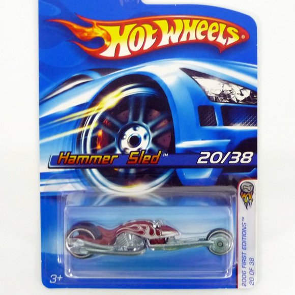 Hot Wheels Hammer Sled #020 First Editions 20/38 Red Die-Cast Motorcycle 2006 - Picture 1 of 1
